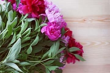 Beautiful peony bouquet, closeup