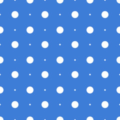 Seamless dots pattern. Vector seamless on blue  background