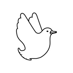 Bird and peace concept represented by dove icon. Isolated and flat illustration 