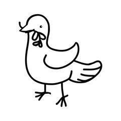 Bird and peace concept represented by dove icon. Isolated and flat illustration 
