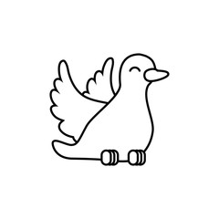 Bird and peace concept represented by dove icon. Isolated and flat illustration 