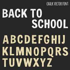 Hand drawn vector font on blackboard