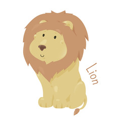 Lion isolated. Child fun pattern icon. .