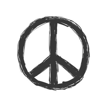 Love and Peace concept represented by hippie circle icon. Isolated and flat illustration 