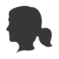 Head concept represented by woman icon. Isolated and flat illustration 