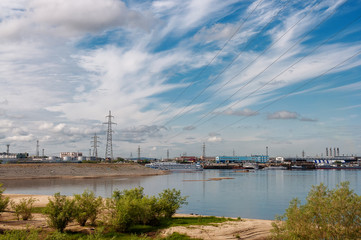 Fototapeta na wymiar River harbour of Yakutsk