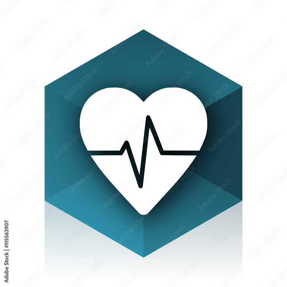 Aufkleber pulse blue cube icon, modern design web element