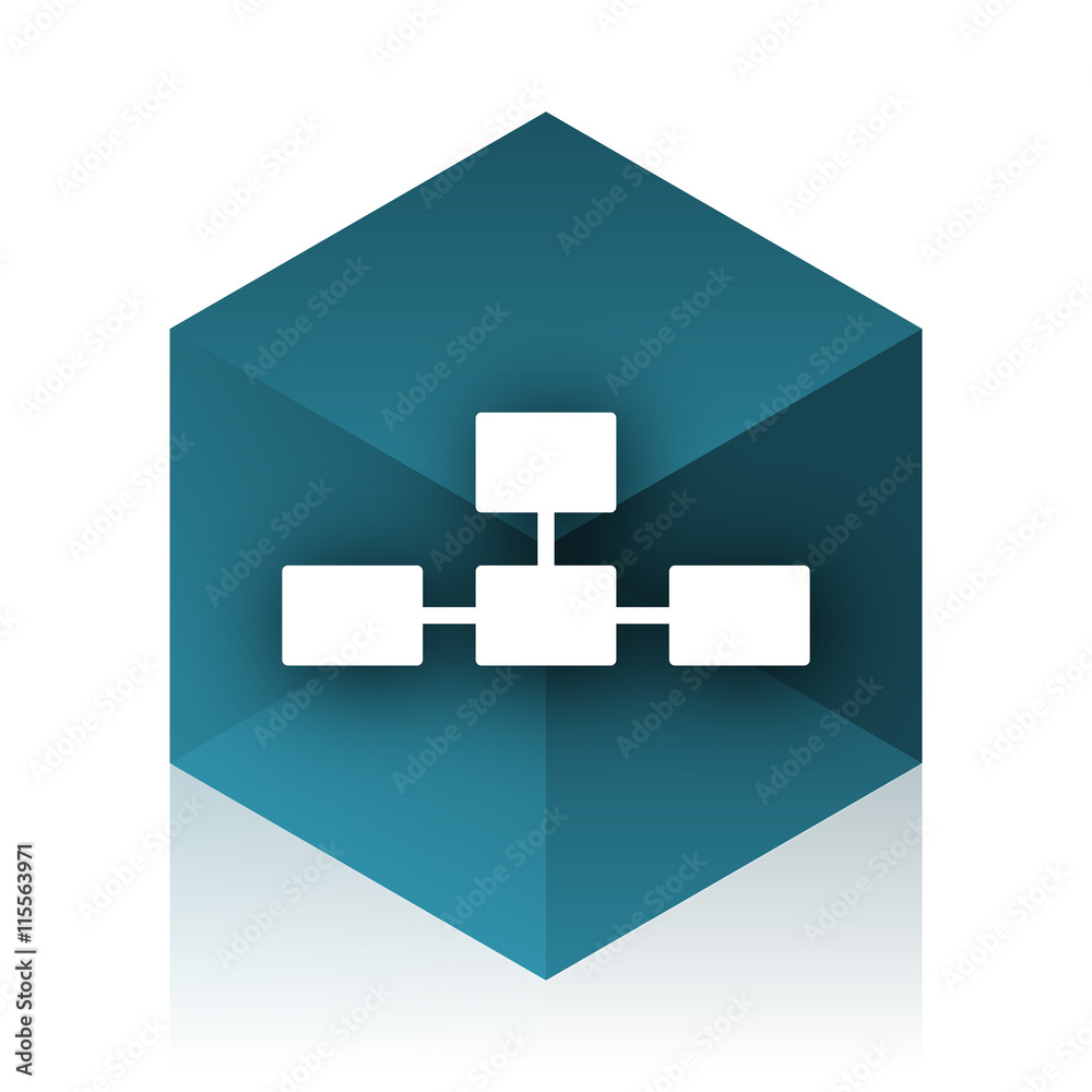 Poster database blue cube icon, modern design web element