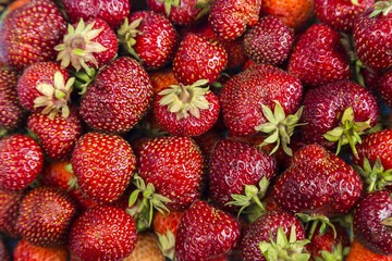 Background from freshly strawberries