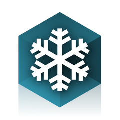snow blue cube icon, modern design web element