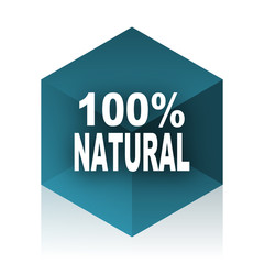 natural blue cube icon, modern design web element