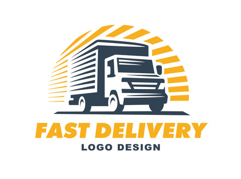 Logo delivery service concept.