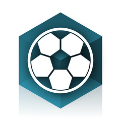 Obraz premium soccer blue cube icon, modern design web element