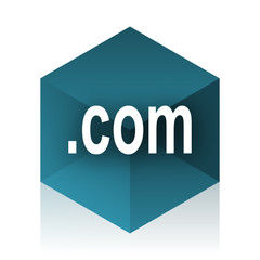 com blue cube icon, modern design web element