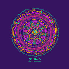 Colorful Isolated Circle Mandala Design.