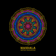 Colorful Isolated Circle Mandala Design.