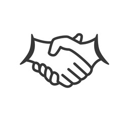 Help concept represented by hand shake icon. Isolated and flat illustration 