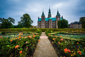 Gardens and Rosenborg Castle, in Copenhagen, Denmark.