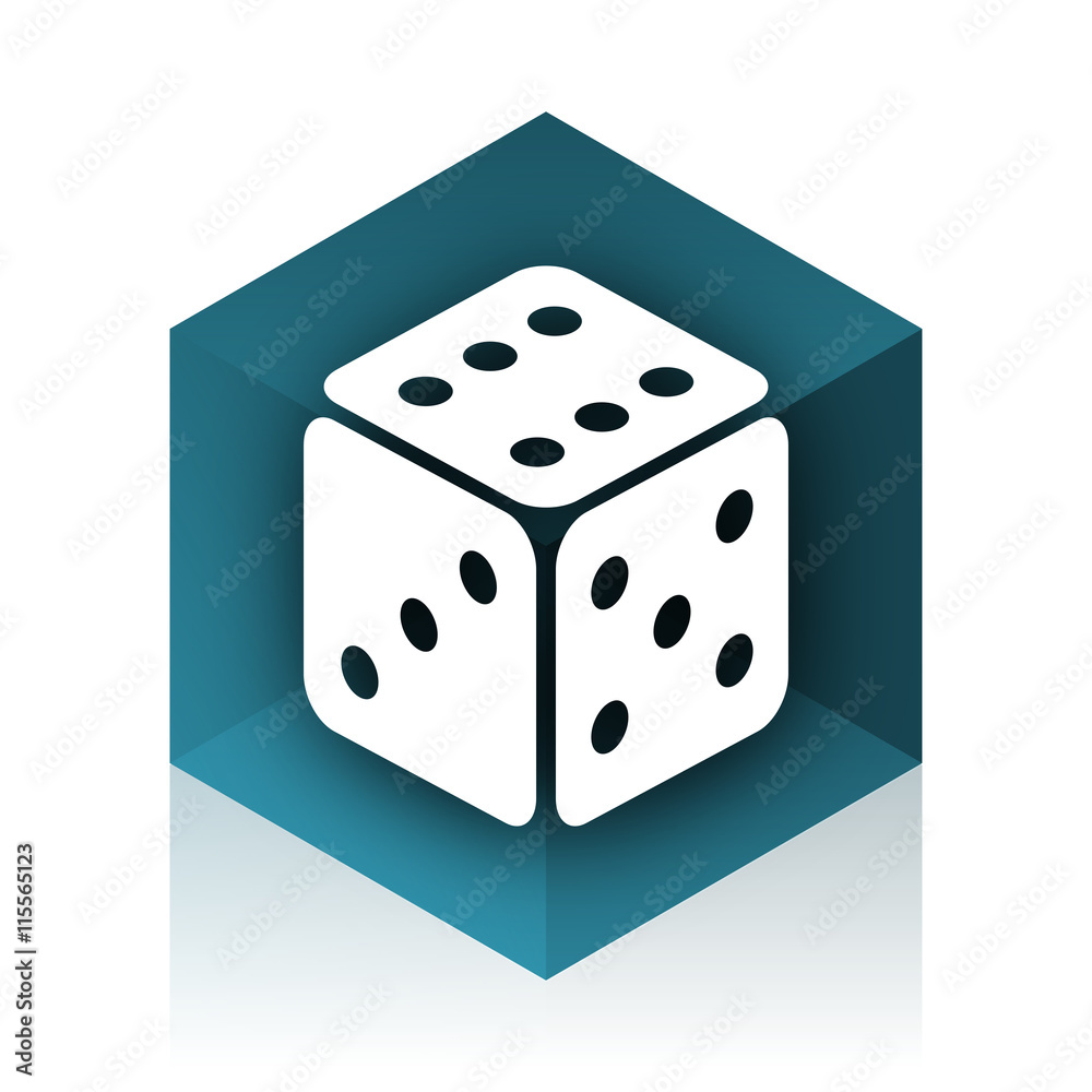 Aufkleber game blue cube icon, modern design web element