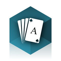 card blue cube icon, modern design web element