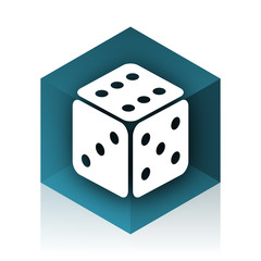 game blue cube icon, modern design web element