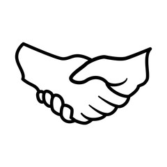 Help concept represented by hand shake icon. Isolated and flat illustration 