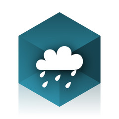 rain blue cube icon, modern design web element