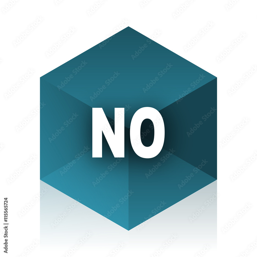 Poster no blue cube icon, modern design web element