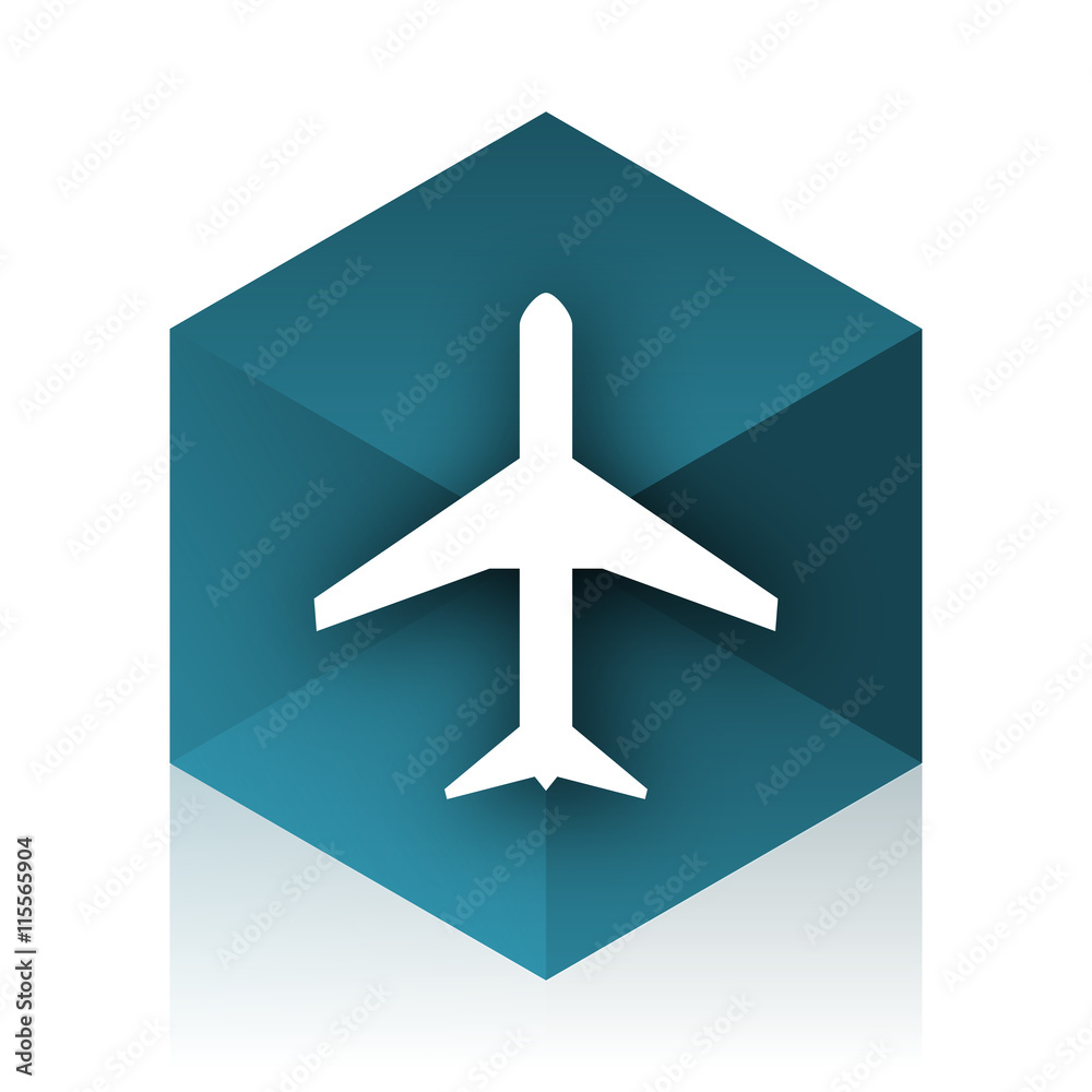 Aufkleber plane blue cube icon, modern design web element