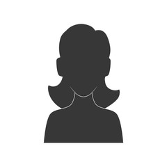 Avatar concept represented by Woman silhouette icon. Isolated and flat illustration 