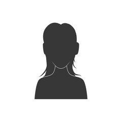 Avatar concept represented by Woman silhouette icon. Isolated and flat illustration 