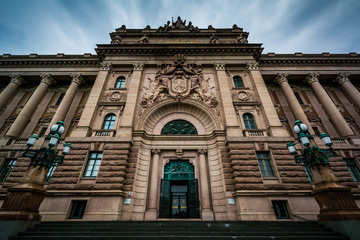 Fototapeta na wymiar Riksdagshuset, the Swedish Parliament Building, on the island of