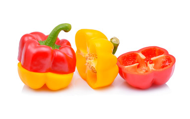 Fresh sweet pepper isolated on white background