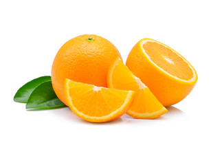 Orange fruit isolated on white background