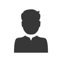 Avatar concept represented by Man silhouette icon. Isolated and flat illustration 