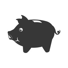 Money concept represented by Piggy icon. Isolated and flat illustration 