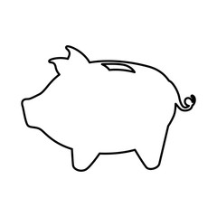 Money concept represented by Piggy icon. Isolated and flat illustration 