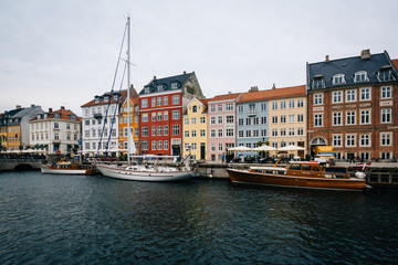The Nyhavn Canal, in Copenhagen, Denmark.