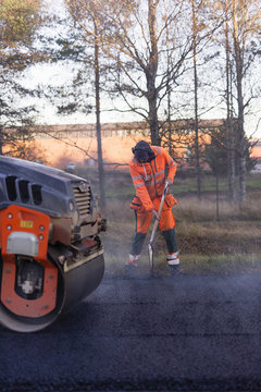 Sweden, Narke, Manual worker holding shovel