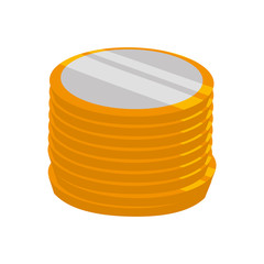 Money concept represented by gold Coin icon. Isolated and flat illustration 