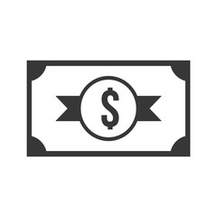 Money concept represented by bill icon. Isolated and flat illustration 