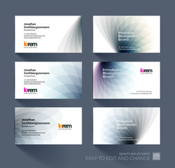 Naklejka premium Vector business card template with soft shapes and waves backgro
