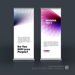 Vector set of modern Roll Up Banner Stand Design with soft shape