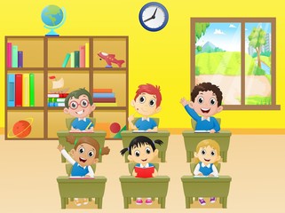 lesson activities school children in classroom
