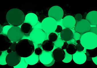 Abstract Spheres Background.3D render glowing spheres.