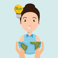 persons with planet isolated icon design, vector illustration  graphic 