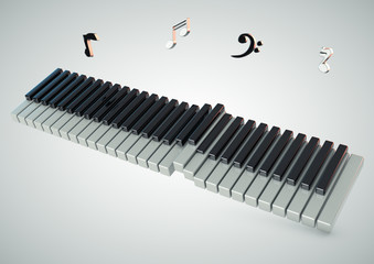 3D illustration on a musical theme