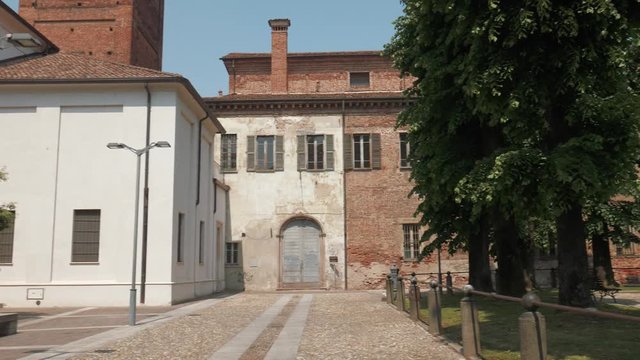 Palazzo Lateranense and public park in Mortara, PV, Italy

