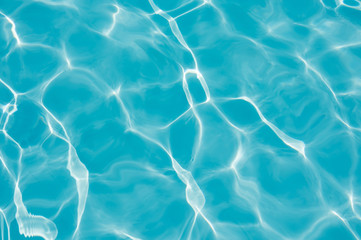 Blue water surface in swimming pool