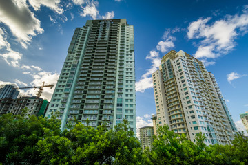 Fototapeta premium Modern skyscrapers at Bonifacio Global City, in Taguig, Metro Ma